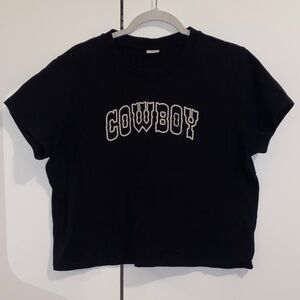 Aritzia Sunday Best Black Cowboy Baby Tee